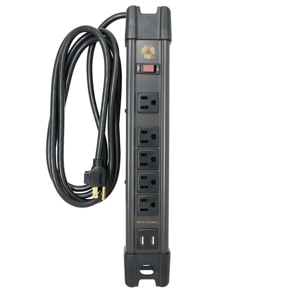 Southwire 8 ft. Magnetic Power Strip with USB, 5 Out TRC5127